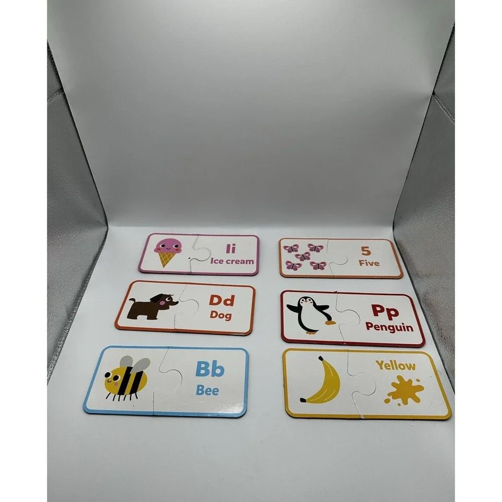 Kids’ Educational Toy Lot: ABC Puzzle Cards, Wooden Letters, Numbers & Animals